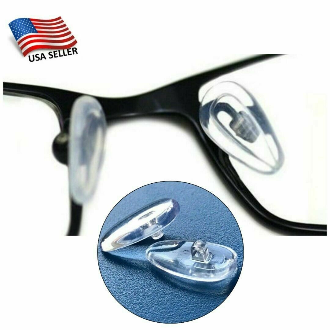 Usa Seller Oval Shape Screw On Soft Silicone Nose Pads For Eyeglasses/sunglasses
