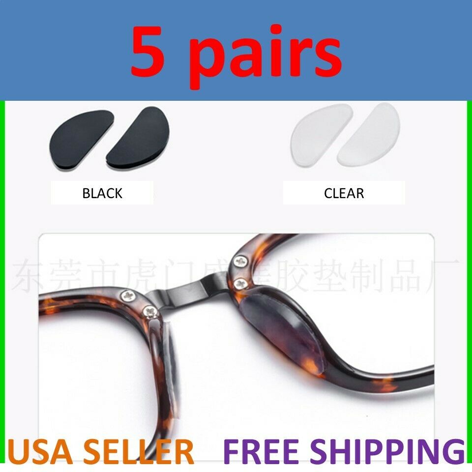 5 Pairs 1mm Anti-slip Silicone Soft Adhesive Nose Pads For Eyeglass Sunglasses