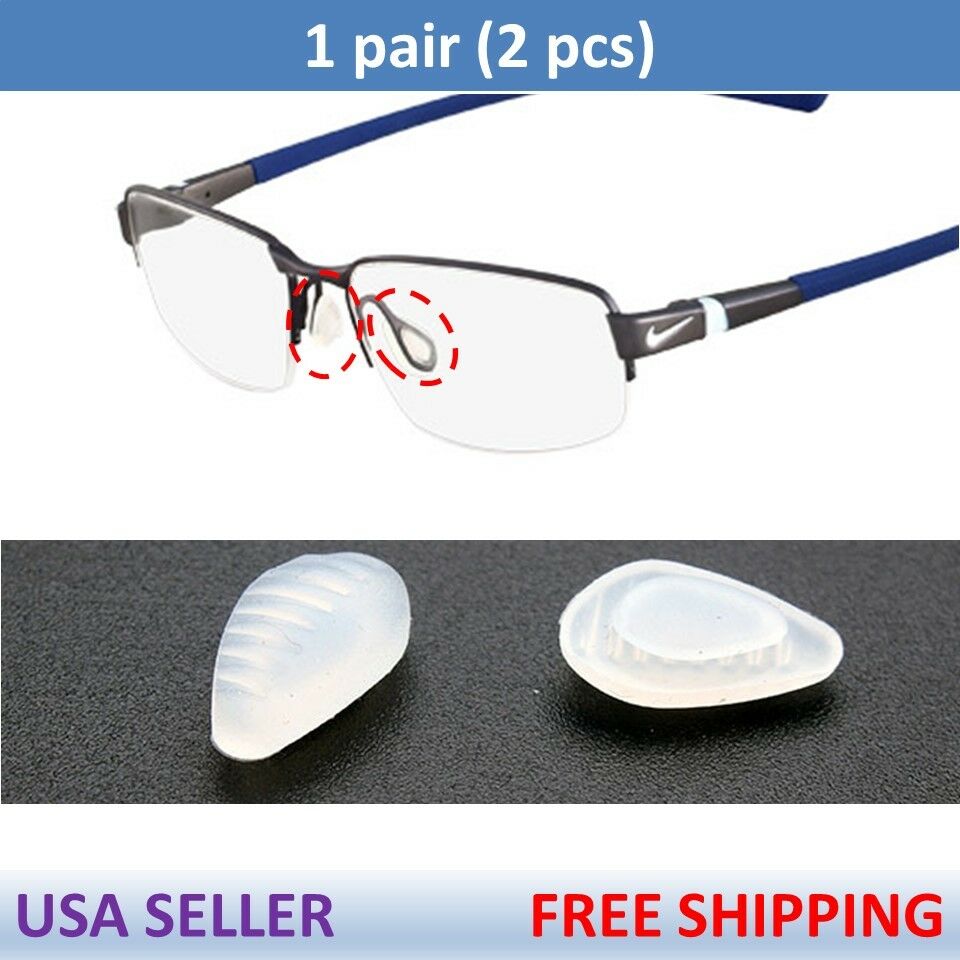 Us Seller For Nike Eye Glasses Premium Silicone Nose Pads Nosepads X1 Pair Clear