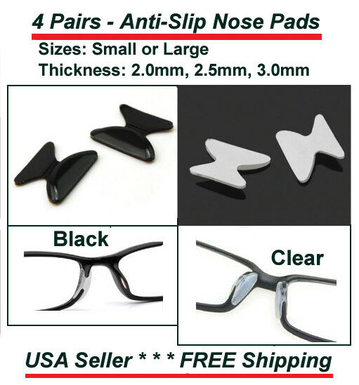 4 Pairs Anti-slip Silicone Stick On Nose Pads For Eyeglasses Sunglasses 6-types!